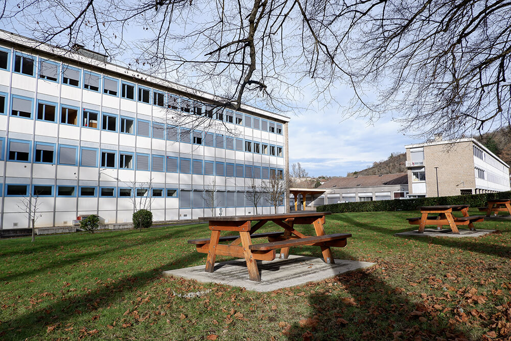 Buildings and courtyard of the Jean Jaurès Professional High School in Aubusson